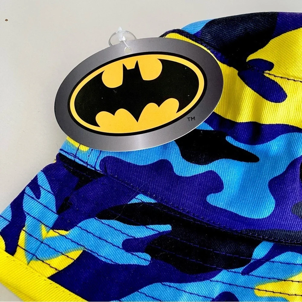 Batman Kids Camo Beach Hat - Blue, Yellow, Black